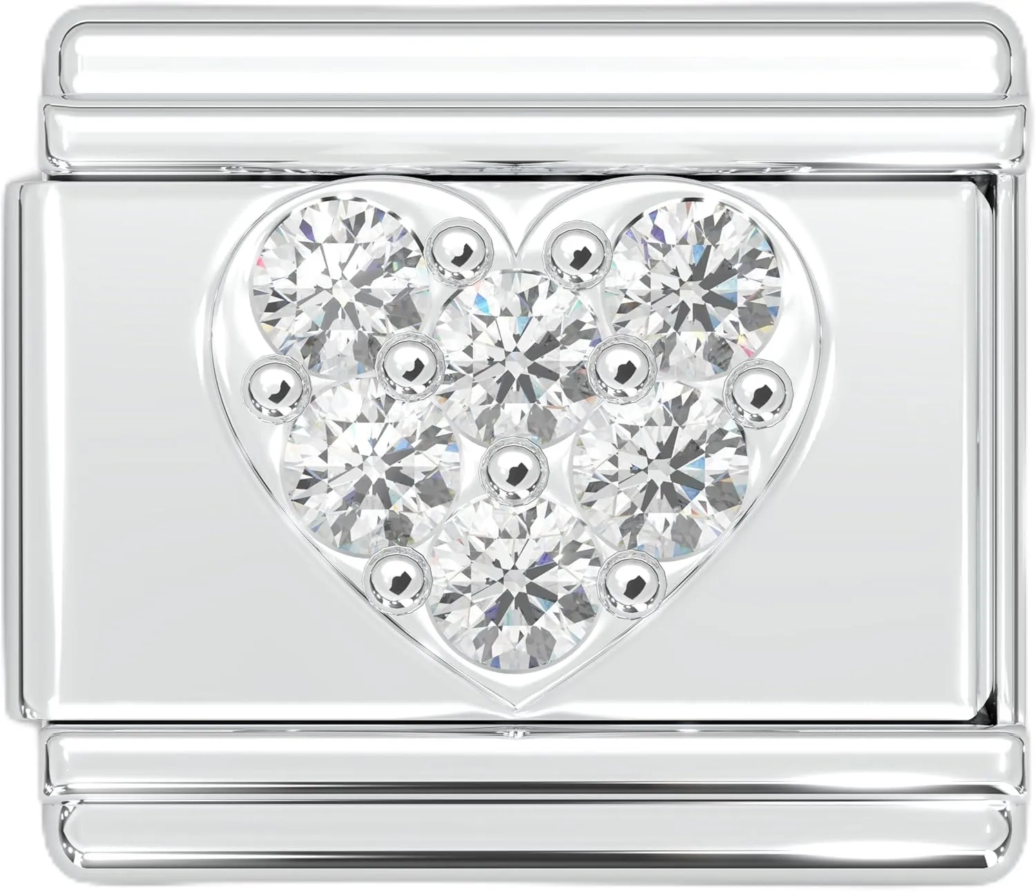 Italian Charm Bracelet Charms, Heart Links for Bracelets, 9mm Stainless Steel Nomination Link Jewelry for Women