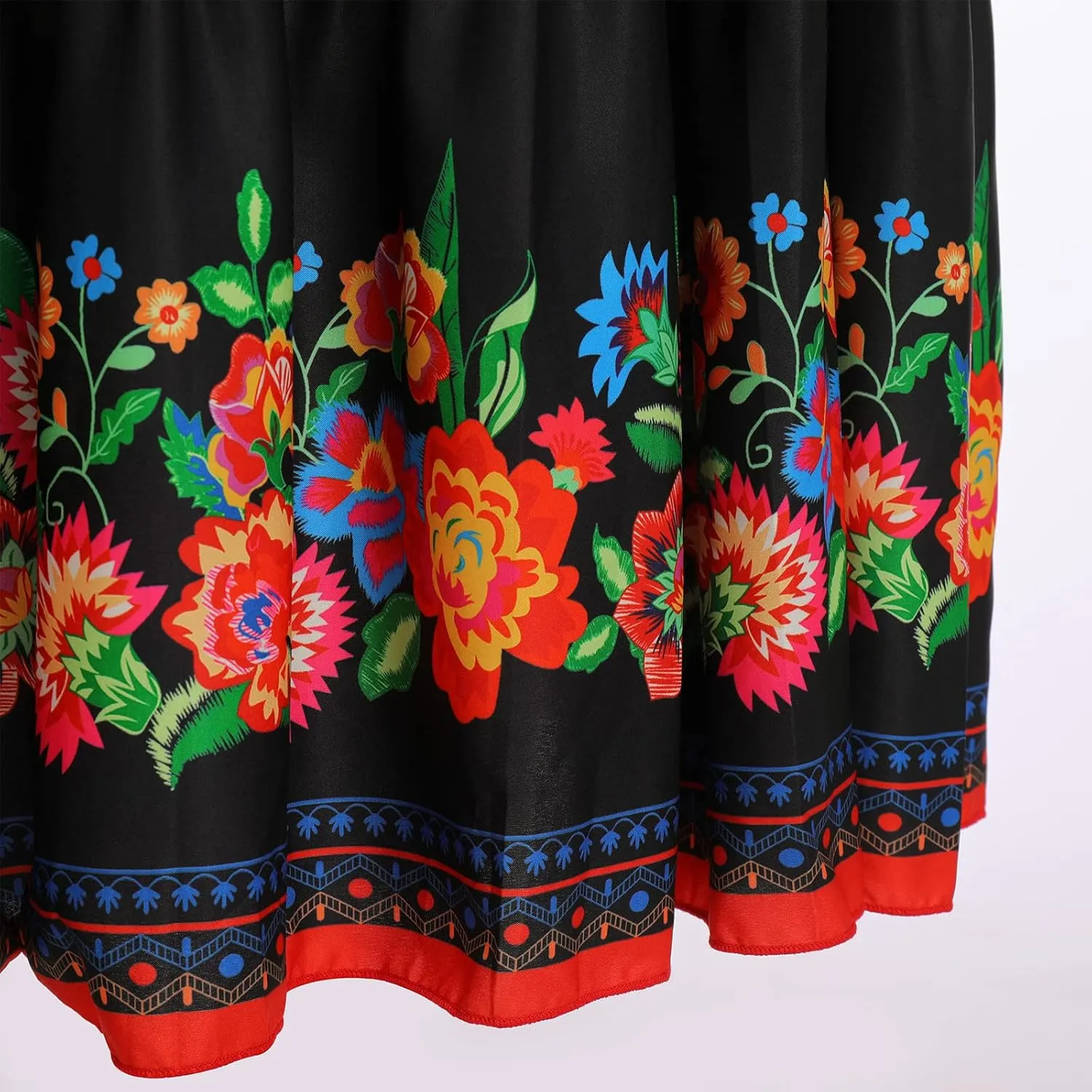 IWEMEK Women's Yellow Mexican Floral Off Shoulder Maxi Dress - Plus Size - Summer Casual - Off-Shoulder, Embroidered Floral
