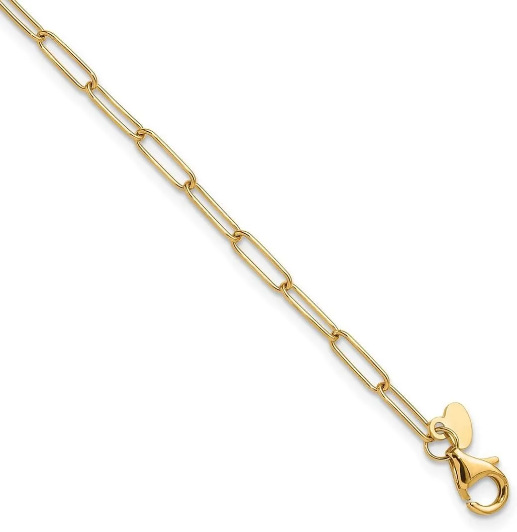 JewelryWeb 10k Solid Yellow Gold Polished Fancy Link Bracelet-Link-Bracelet for Women
