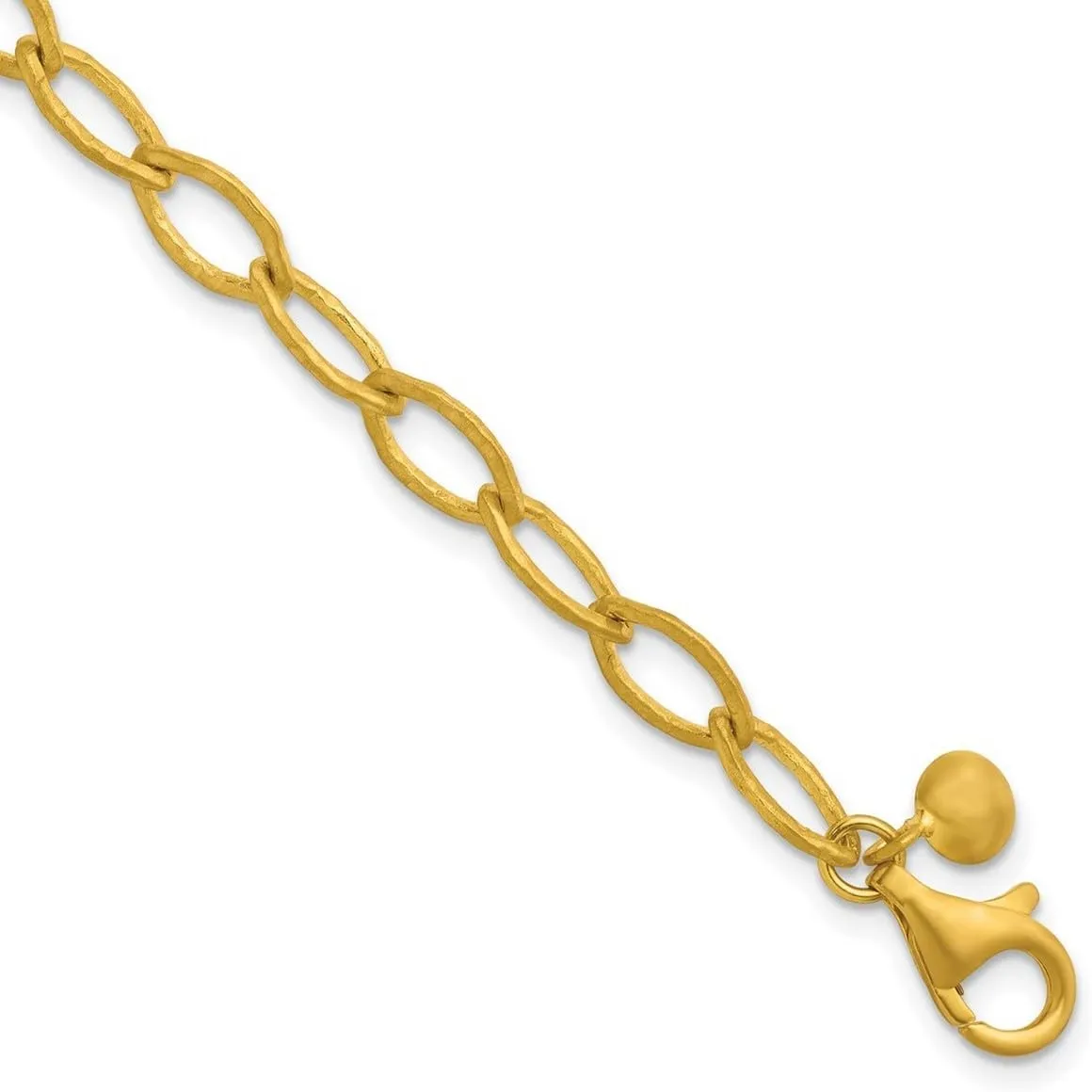 JewelryWeb 18k Yellow Gold 6mm Solid Satin Fancy Link Bracelet 8 Inch-Link-Bracelet for Women