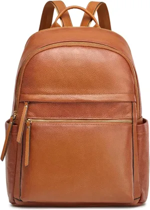 Kattee Genuine Leather Backpack Purse for Women Multi-functional Elegant Daypack Soft Leather Shoulder Bag Shopping Trip, Large, Black