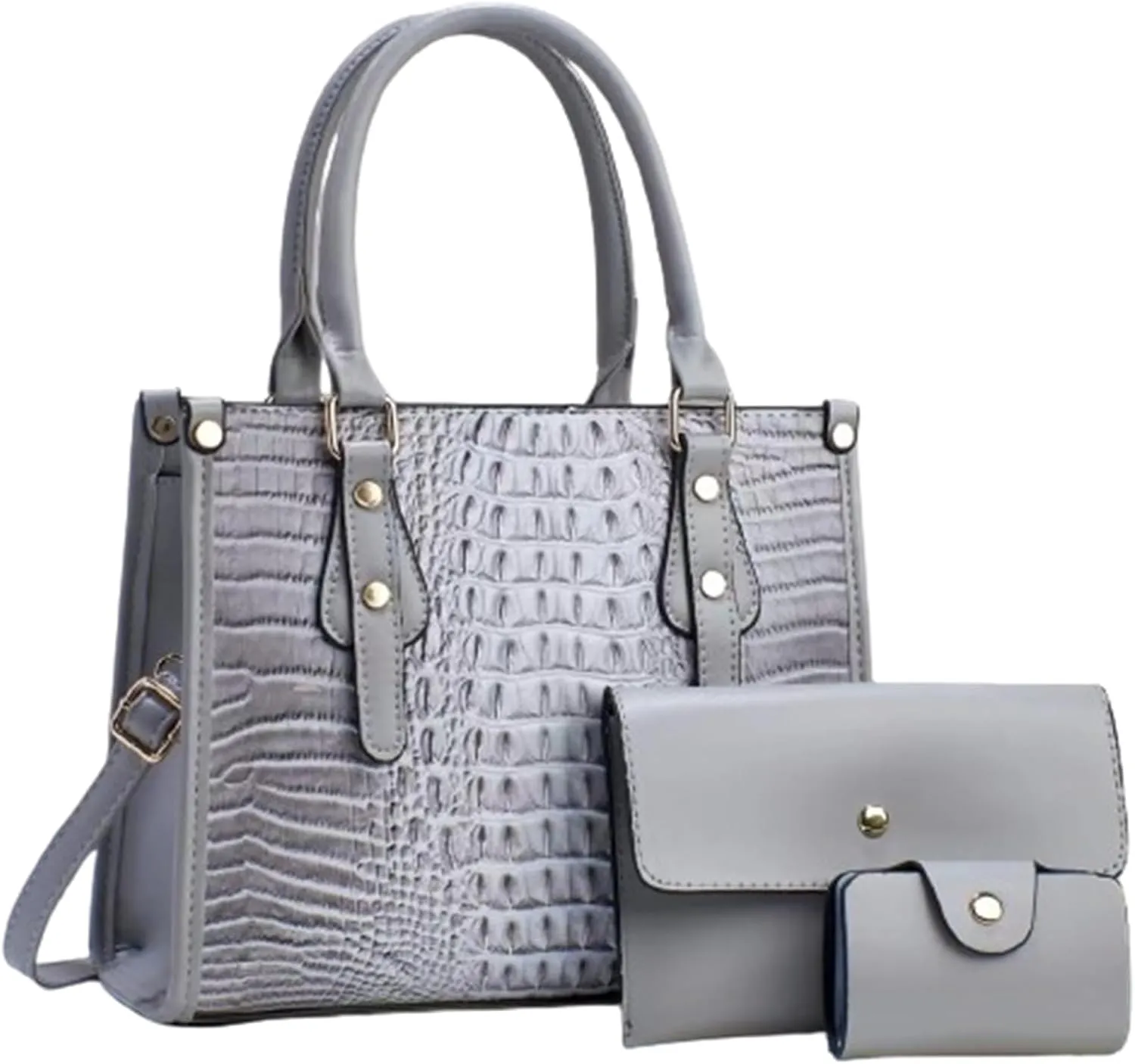 Ladies Satchel Purse Wallet Top Handle Tote Handbags Hobo Shoulder Bags Set 3pcs for women