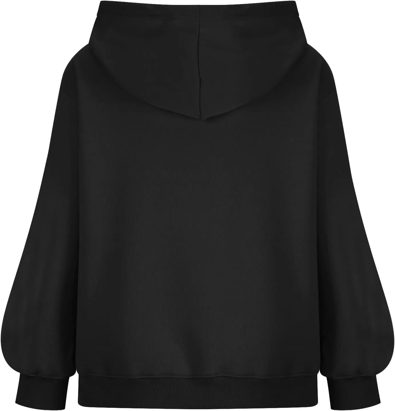 Lantern Sleeve Hoodies for Women Fashion Oversized Plus Size Casual Hoodie Solid Drawstring Sweatshirts with Pocket