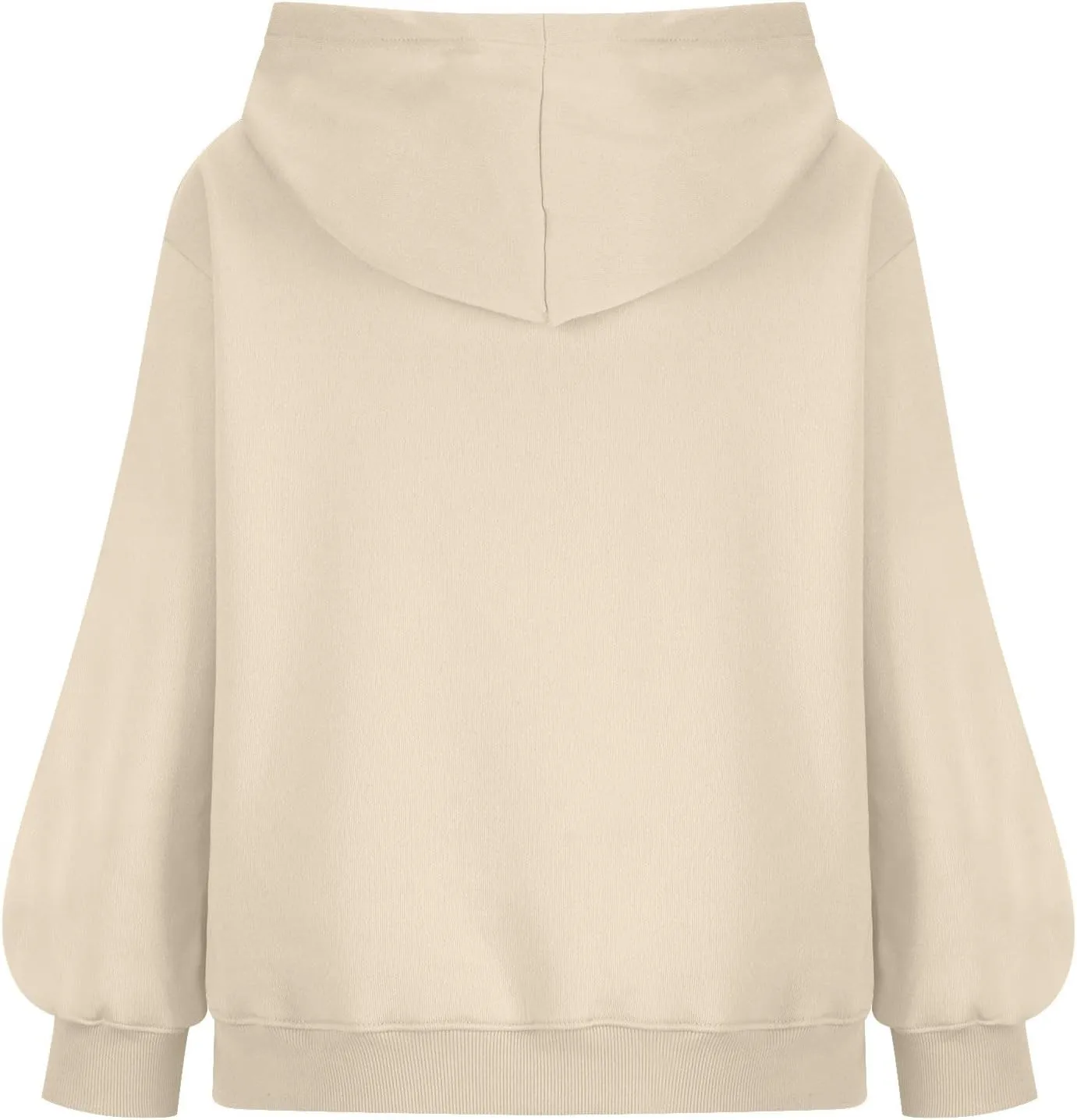 Lantern Sleeve Hoodies for Women Fashion Oversized Plus Size Casual Hoodie Solid Drawstring Sweatshirts with Pocket