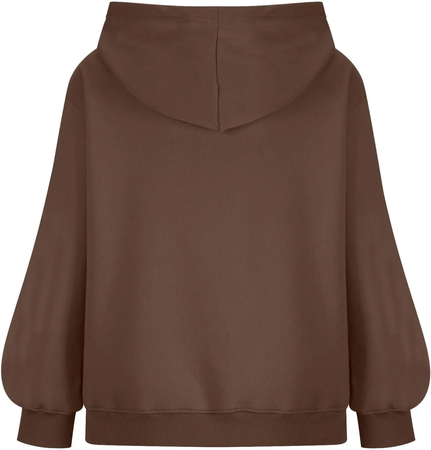 Lantern Sleeve Hoodies for Women Fashion Oversized Plus Size Casual Hoodie Solid Drawstring Sweatshirts with Pocket