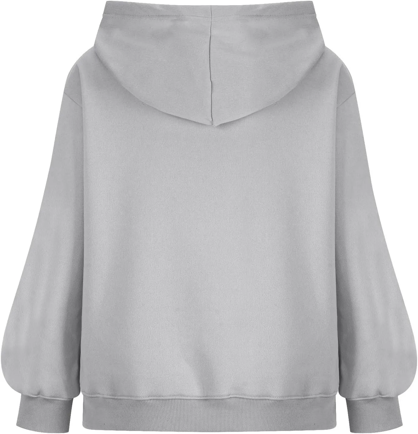 Lantern Sleeve Hoodies for Women Fashion Oversized Plus Size Casual Hoodie Solid Drawstring Sweatshirts with Pocket