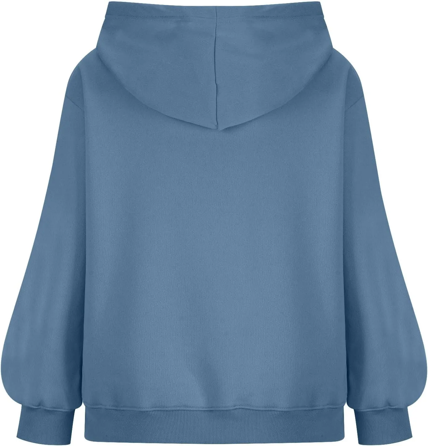 Lantern Sleeve Hoodies for Women Fashion Oversized Plus Size Casual Hoodie Solid Drawstring Sweatshirts with Pocket