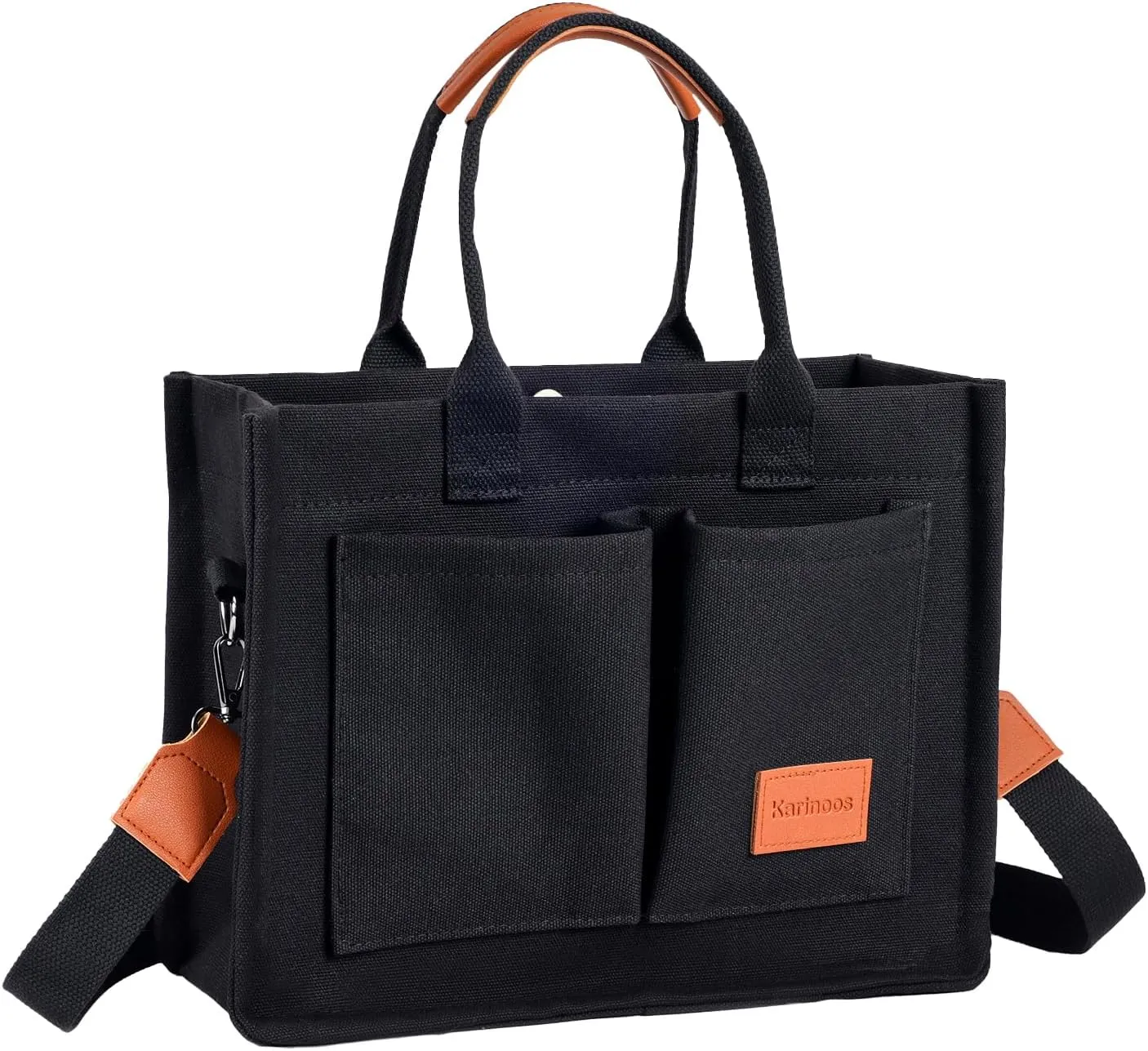 Large Canvas Tote Bag for Women - Crossbody Purse Handbag Shoulder Totes Bags with Pockets Shoulder Satchel Work for Work