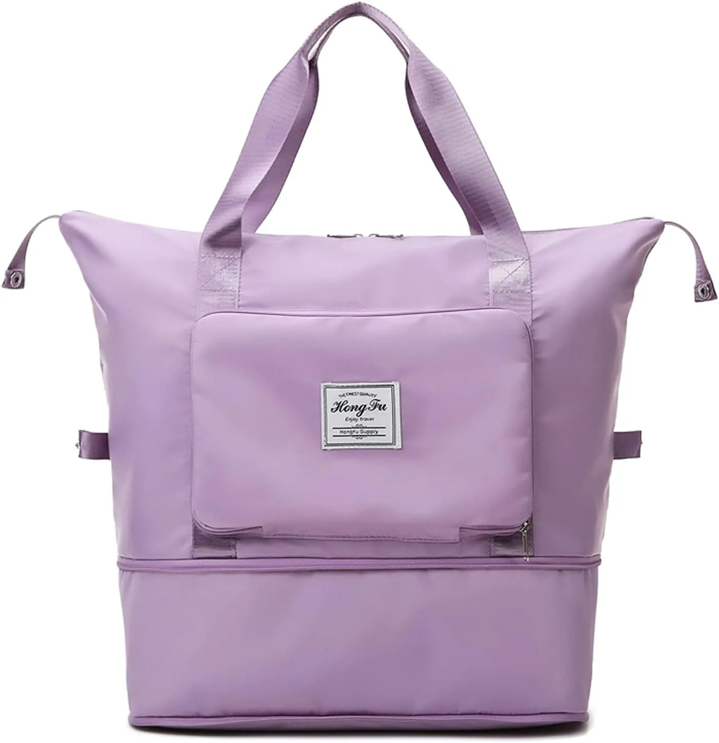 Large Capacity Folding Travel Bag, Foldable Travel Duffel Bag, Dry and Wet Separation Sports Portable Shoulder Bag, Travel Lightweight Waterproof Carry Luggage Bagpurple