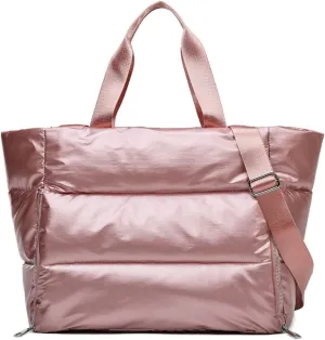 Large Tote Bag for Women, Lightweight Travel Tote Handbags, Puffer Tote Bag with Zipper, Yoga Bags Quilted Work Bag