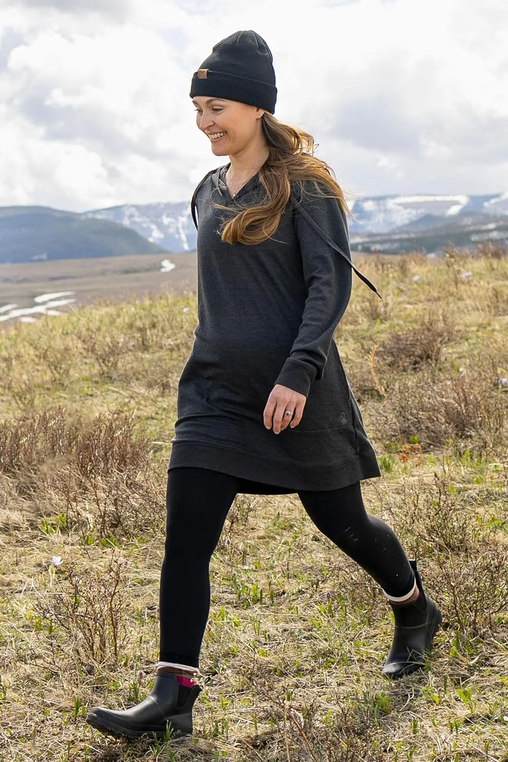 Legendary Whitetails Women's Long Sleeve Oversized Hoodie Knit Sweatshirt Dress with Pockets