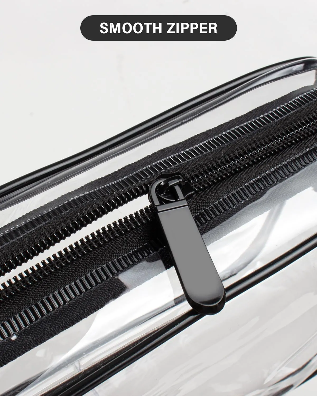 LETGO TSA Approved Toiletry Bag - Clear Makeup Bag Waterproof Quart Size Bag, Travel Makeup Cosmetic Bag for Women Travel Car Accessories Essentials for Men and Women (3 Pack-Black)