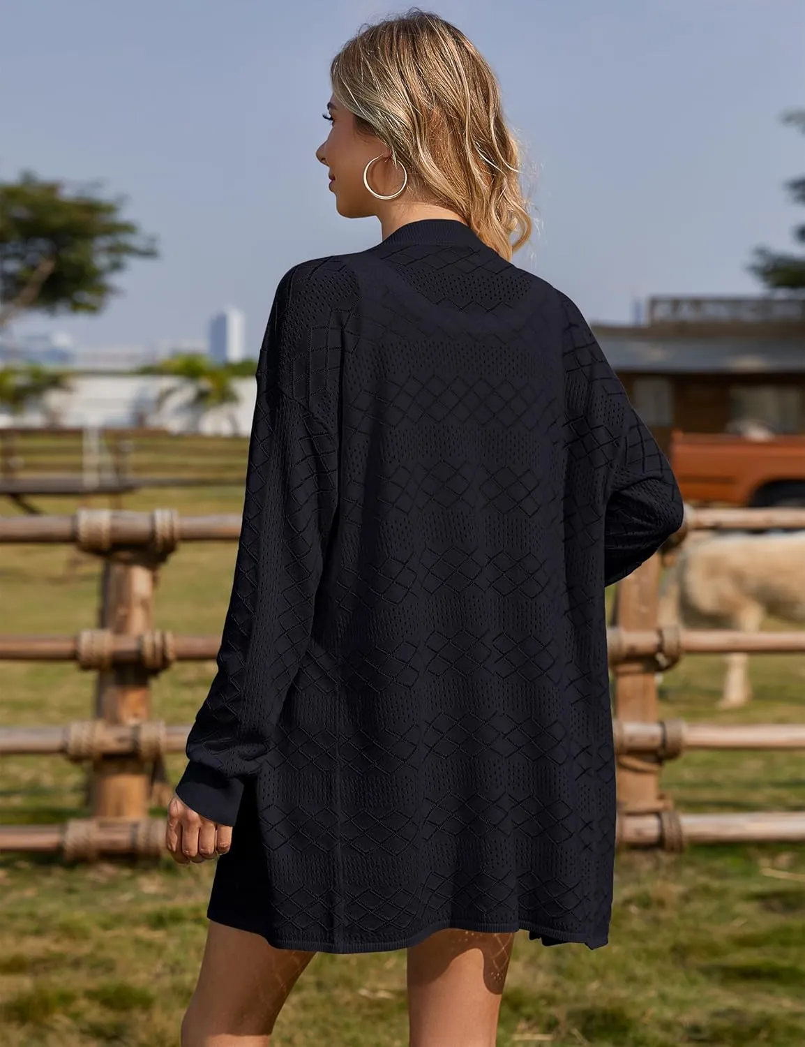 Lightweight Cardigans for Women Open Front Crochet Sweater Kimono Thin Drape Sun Protection Coverups Travel