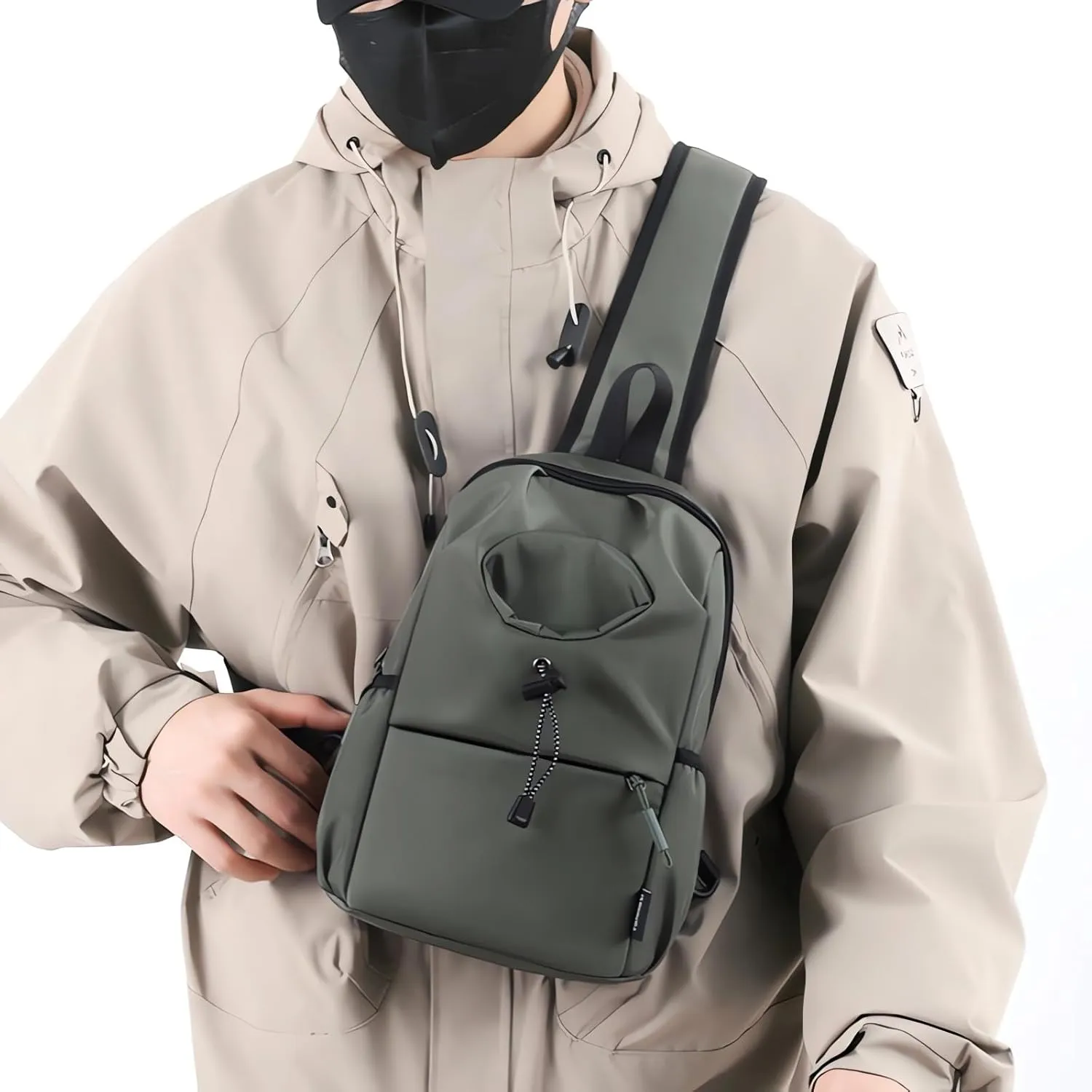 lightweight travel sling bag unisex short trip crossbody bags small hiking backpack chest bag with water bottle holder