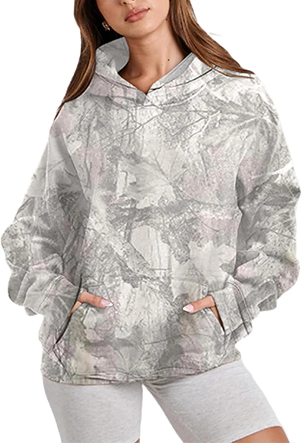 Livtany Women's Leopard Cheetah Print Hoodies Oversized Fit Fleece Pullover Top Fashion Long Sleeve Sweatshirt With Pocket