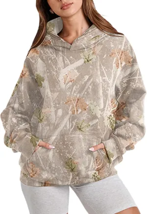 Livtany Women's Leopard Cheetah Print Hoodies Oversized Fit Fleece Pullover Top Fashion Long Sleeve Sweatshirt With Pocket