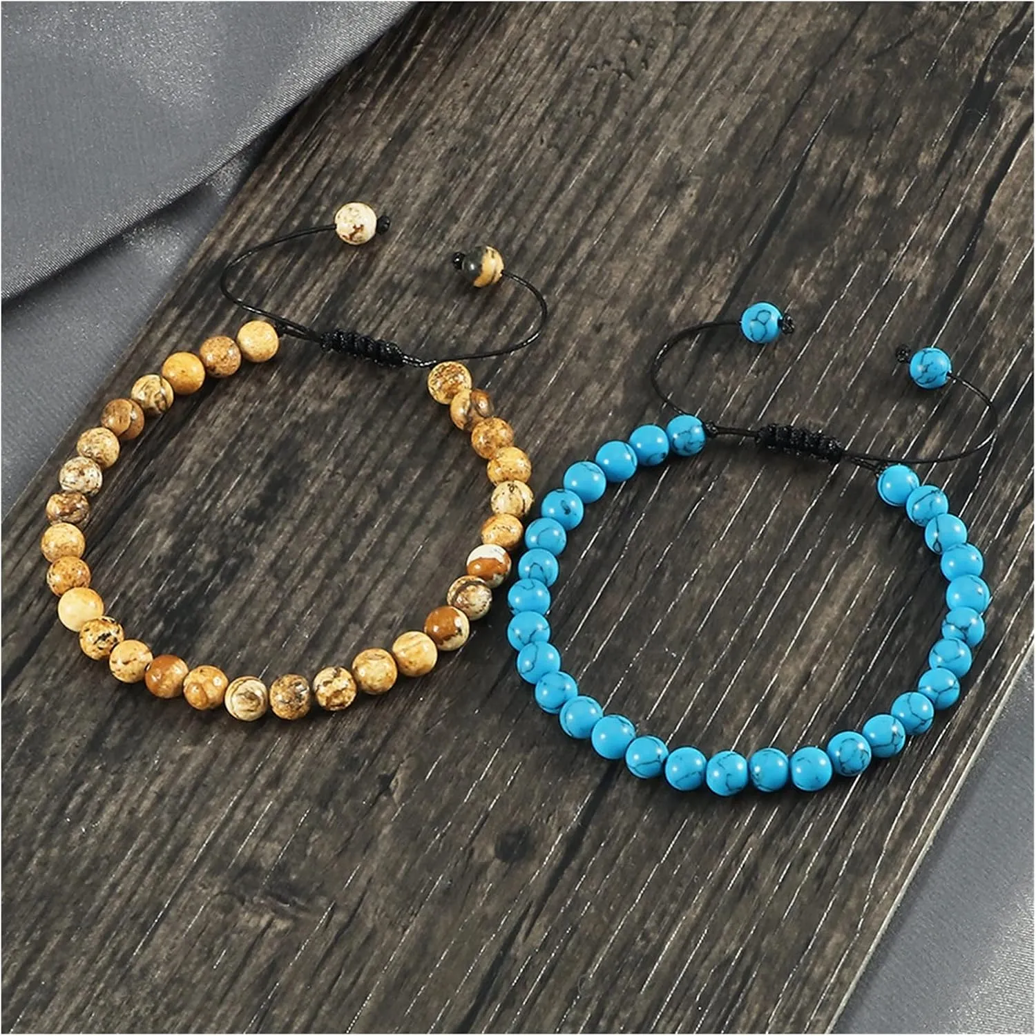 Long Men's Natural Lava Rock Stone Bracelets Charm Tiger Eye Hematite Cross Beads Handmade Women Prayer Balance Bracelet Bangle Good-Looking (Metal Color : Tiger Eye Stone)