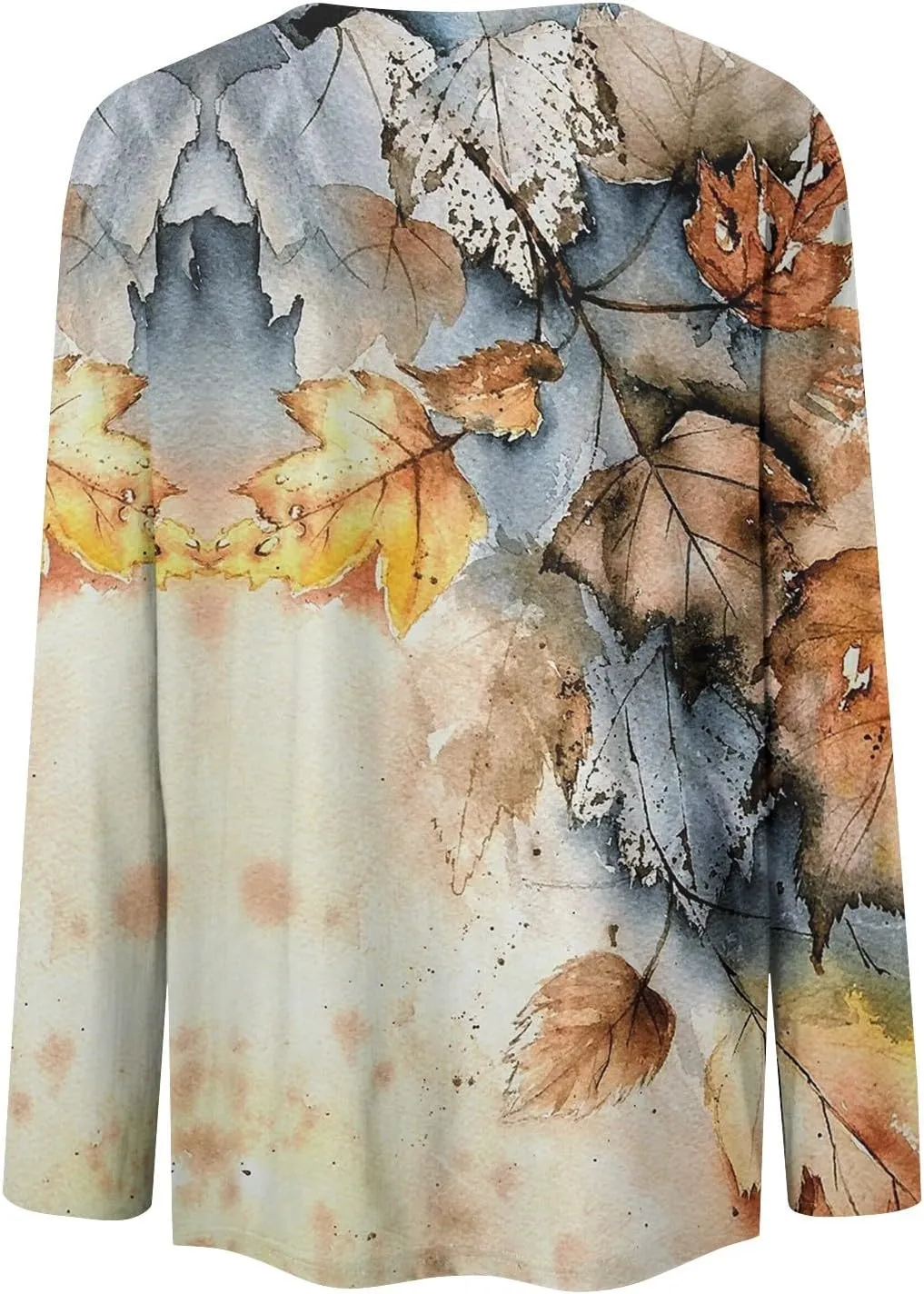 Long Sleeve Womens Tops 2024 Vintage Print Casual Loose with Round Neck Plus Size Shirts