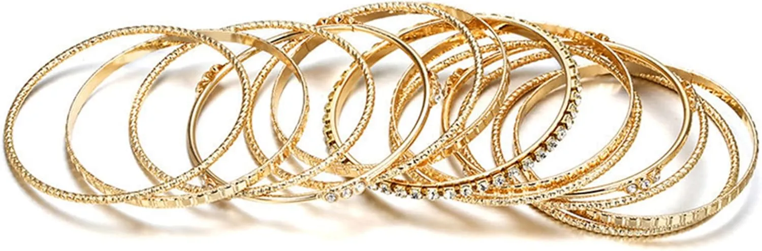 Long tiantian Gold Bracelet Stack Chunky Gold Bracelet for Women Dainty Gold Bracelets Pulseras Para Mujer Chain Link Stackable Bracelets for Women Gold Jewelry