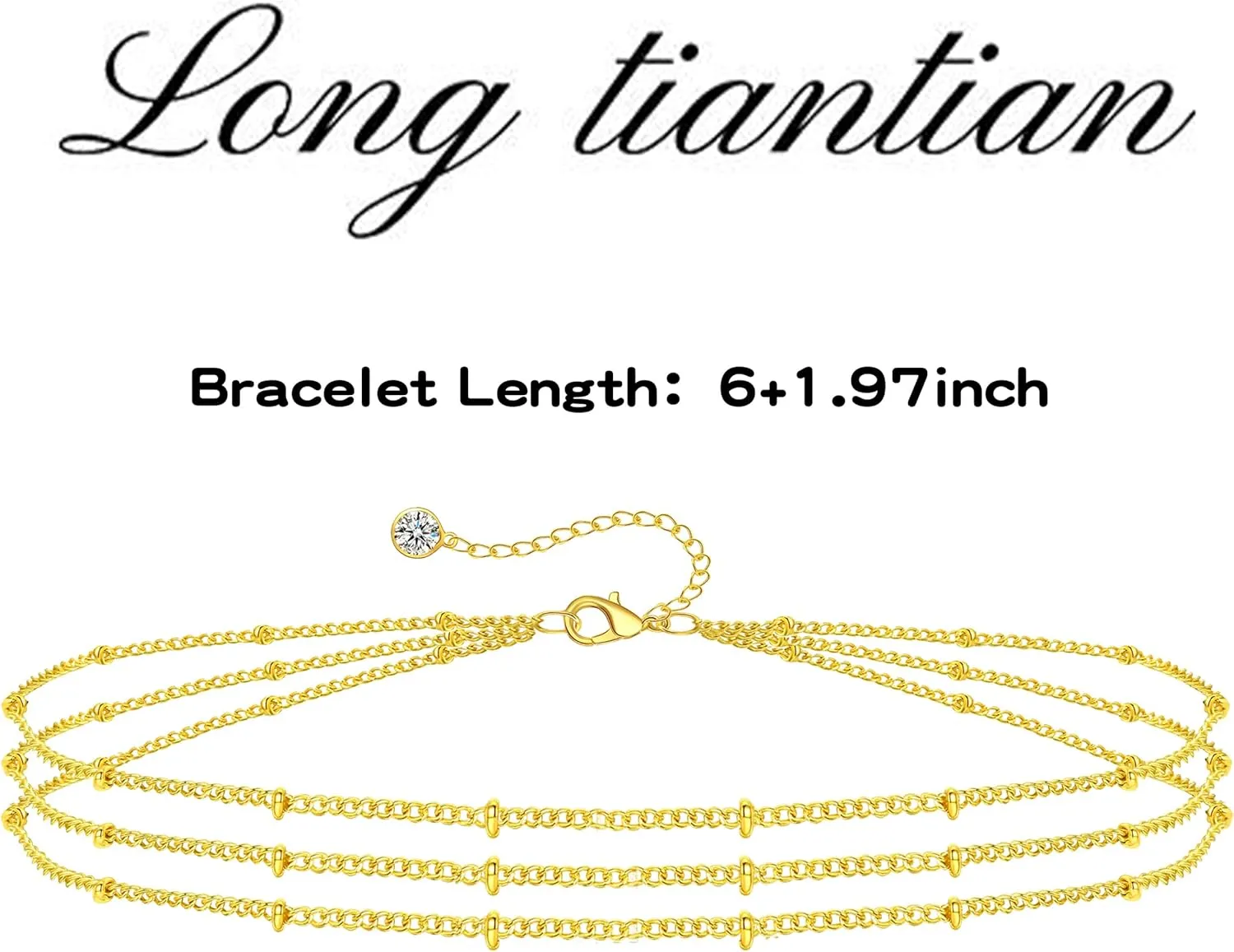 Long tiantian Gold Bracelet Stack Chunky Gold Bracelet for Women Dainty Gold Bracelets Pulseras Para Mujer Chain Link Stackable Bracelets for Women Gold Jewelry