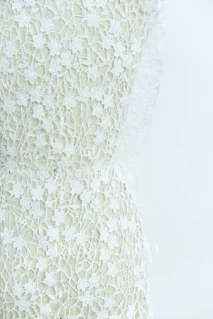 Lovely Beaded Flower Crochet Lace Fabric for Dresses
