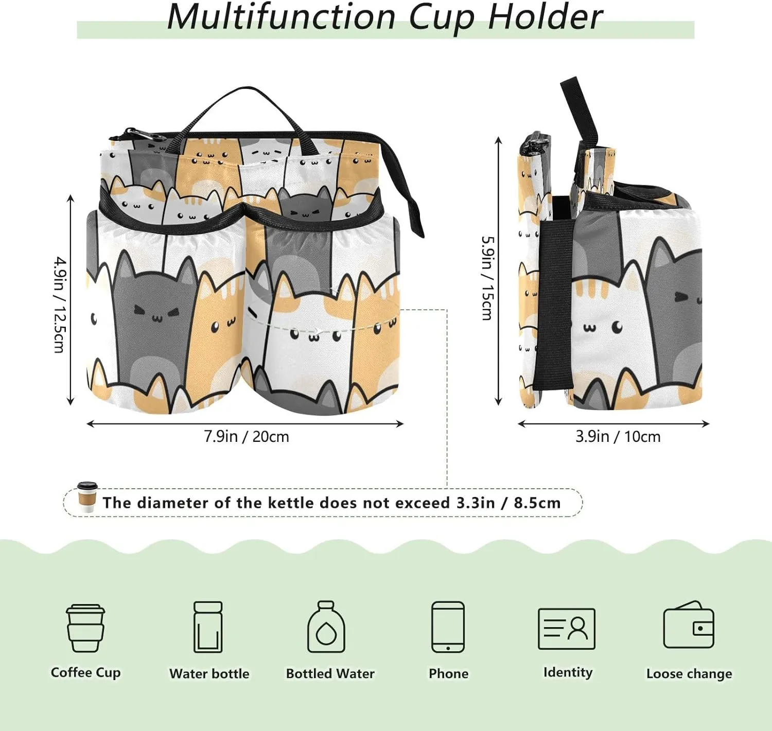 Luggage Cup Holder Travel Portable Free Hand Drink Carrier Suitcase Drinks Beverage Holder Carry-On Bottle Mug Holder Organizer Bag Travelers Accessories