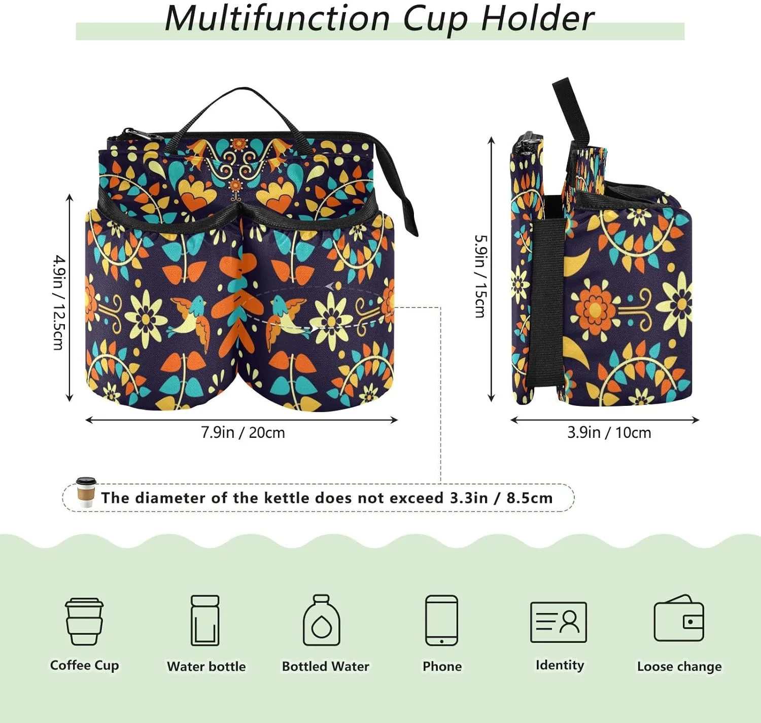 Luggage Cup Holder Travel Portable Free Hand Drink Carrier Suitcase Drinks Beverage Holder Carry-On Bottle Mug Holder Organizer Bag Travelers Accessories