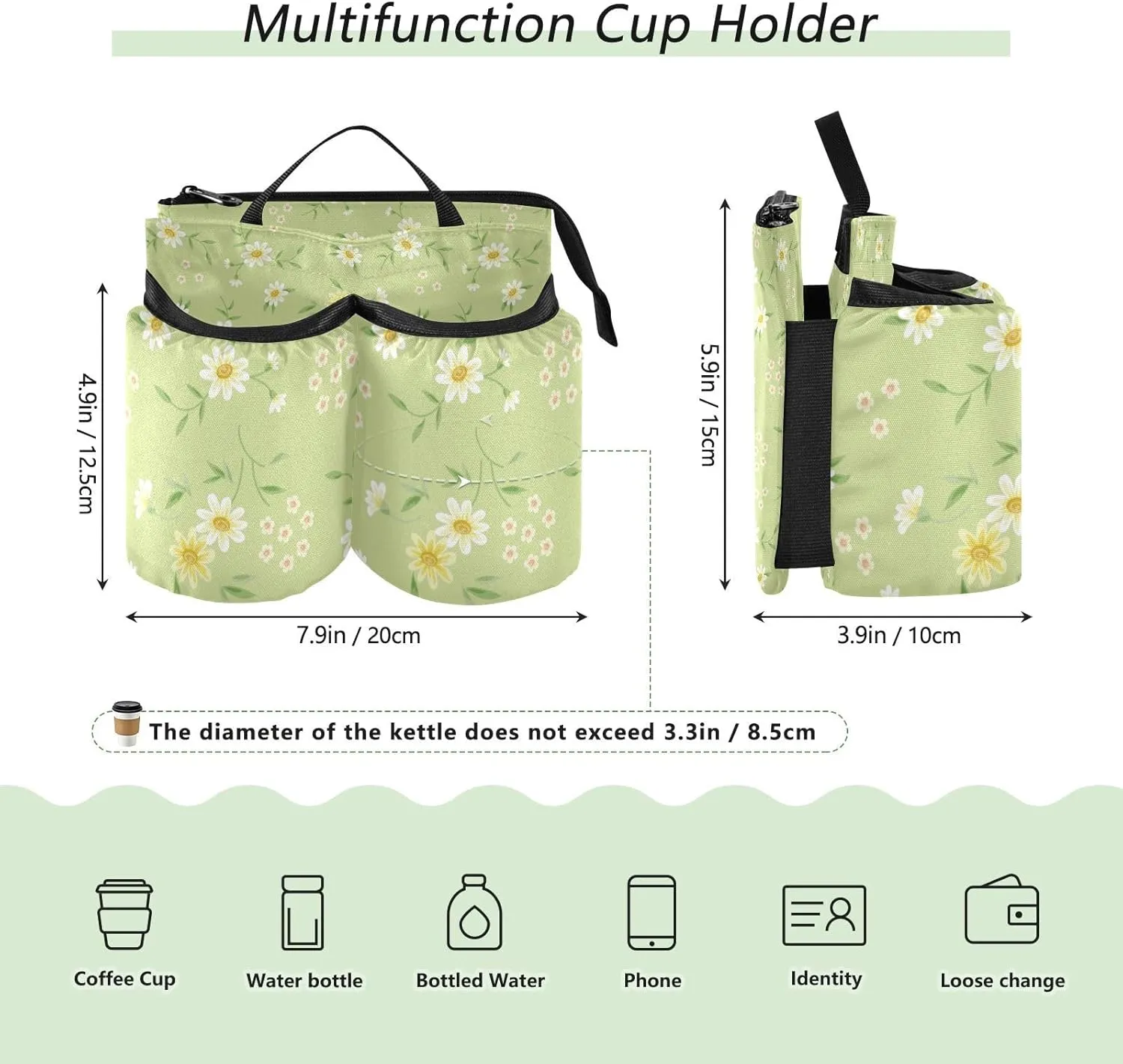 Luggage Cup Holder Travel Portable Free Hand Drink Carrier Suitcase Drinks Beverage Holder Carry-On Bottle Mug Holder Organizer Bag Travelers Accessories