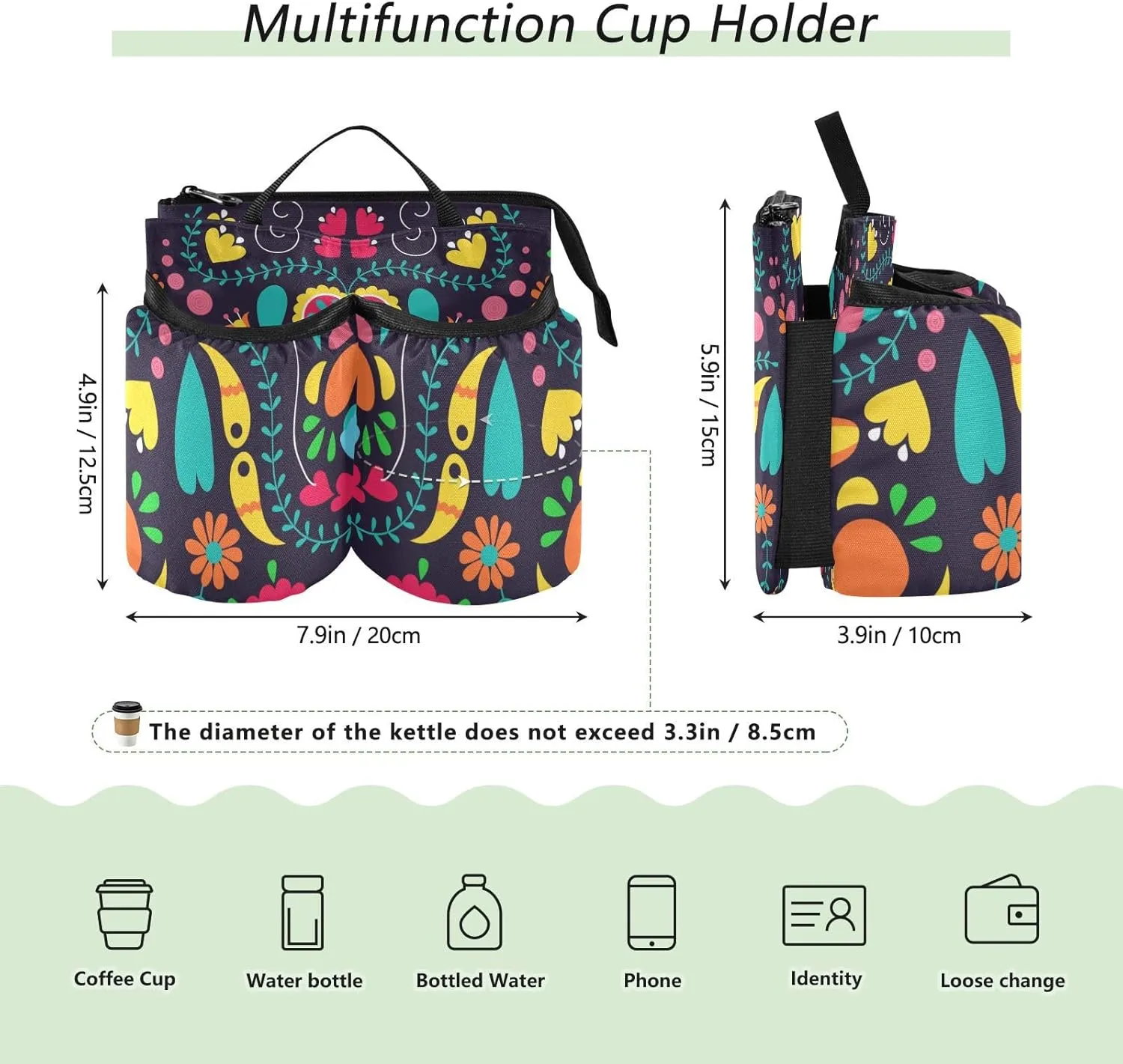 Luggage Cup Holder Travel Portable Free Hand Drink Carrier Suitcase Drinks Beverage Holder Carry-On Bottle Mug Holder Organizer Bag Travelers Accessories