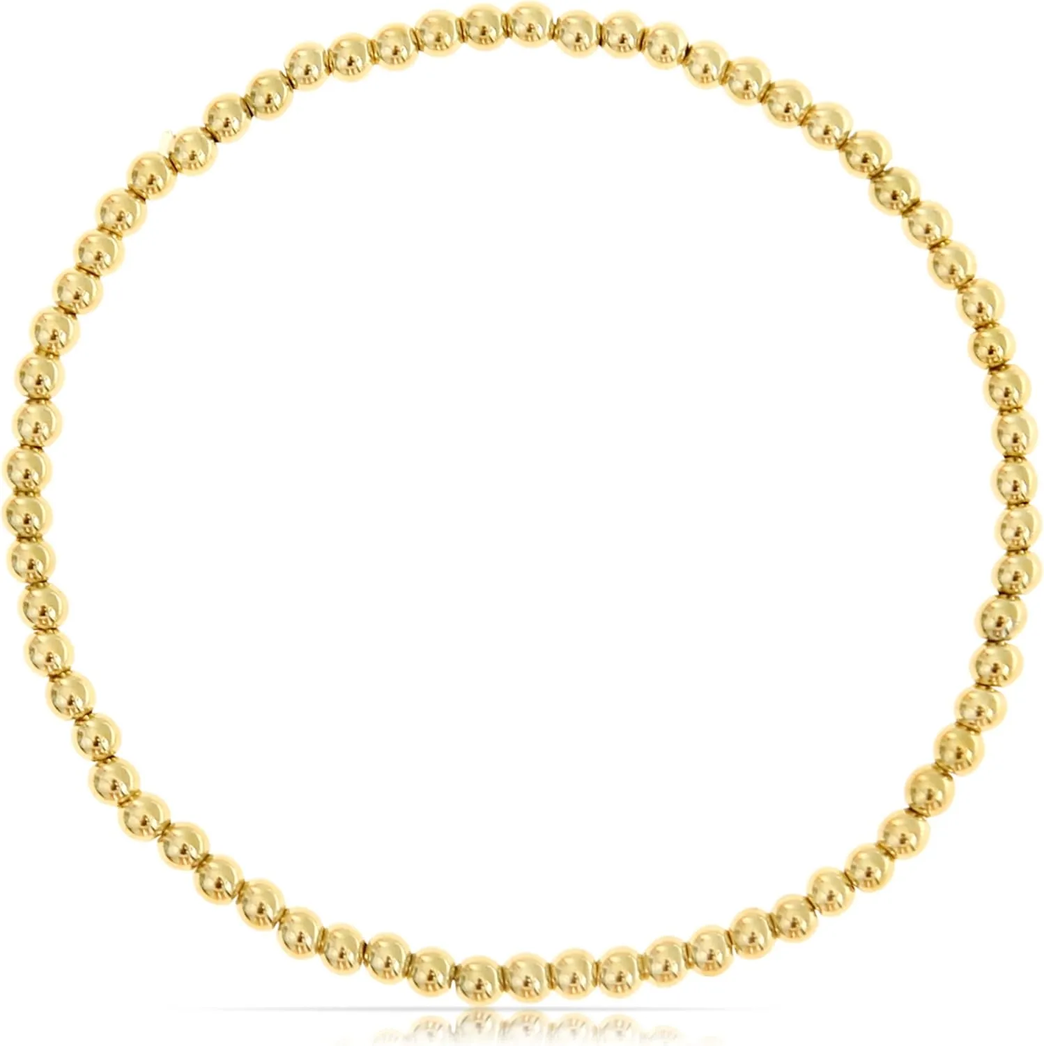 Made by Nami Gold Beaded Bracelets for Women Stretchable Elastic Gold Bead Bracelets for Women