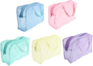 Makeup Bag Stand 5 Pack Waterproof Toiletry Bag Compact Travel Organizer Zipper Sturdy Easy to Carry