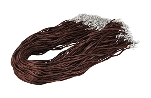Mandala Crafts Satin Cord Necklace Cord with Clasp Bulk 100 PCs - Necklace String for Jewelry Making Supplies 18 Inches Black Rope Necklace Cords for Pendants Bracelet