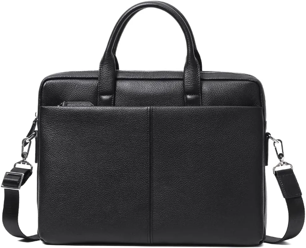 Men Genuine Leather Briefcase Convertible 15 Inch Messenger Bags Handbag Multifunctional Business Work Shoulder Bag