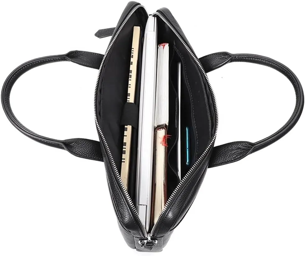 Men Genuine Leather Briefcase Convertible 15 Inch Messenger Bags Handbag Multifunctional Business Work Shoulder Bag