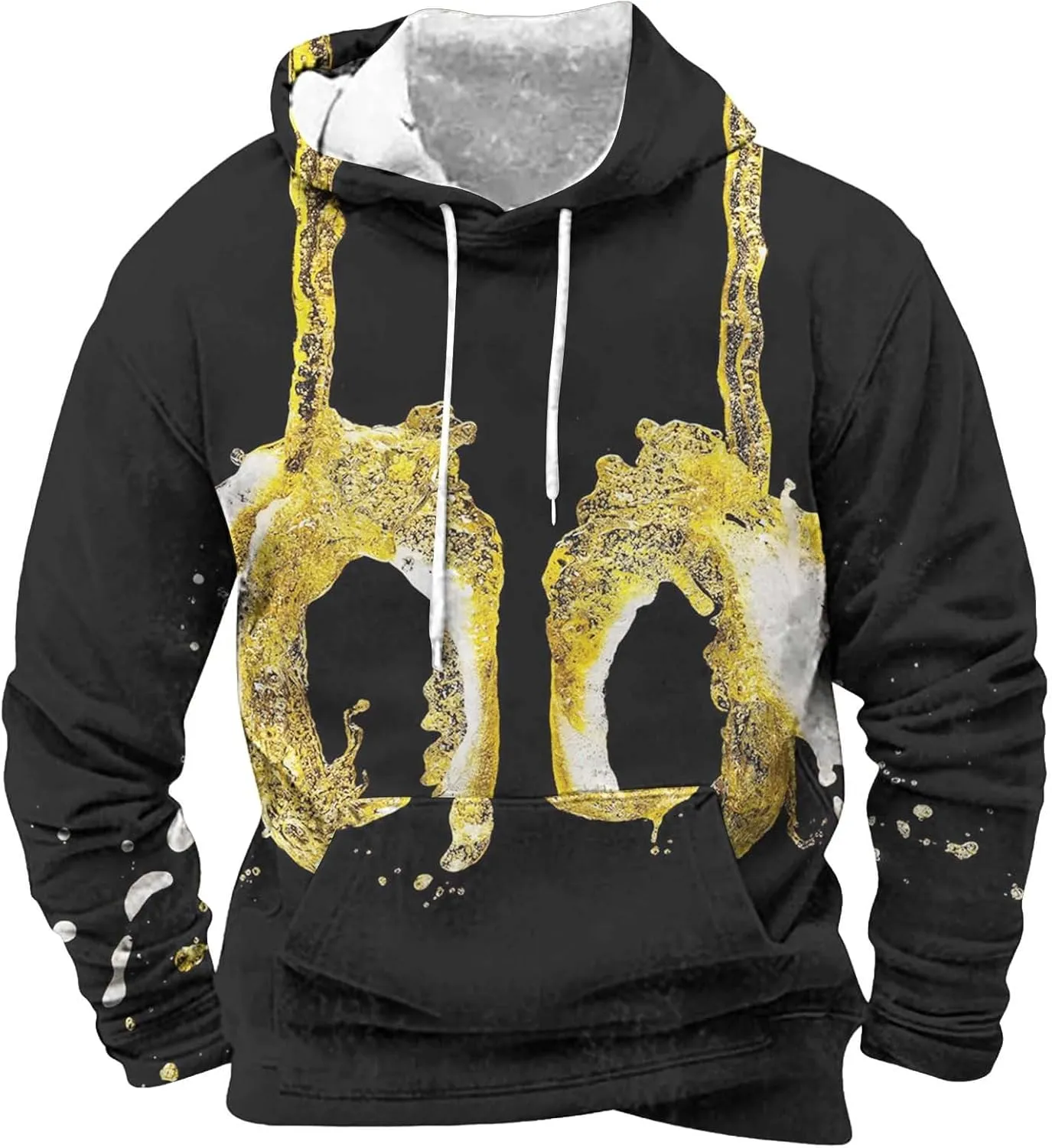 Men Hoodies Fall Long Sleeve Hooded Sweatshirt Hooded Sweatshirt Top Outdoor Sweatshirt Shirt Oktoberfest 3D Print