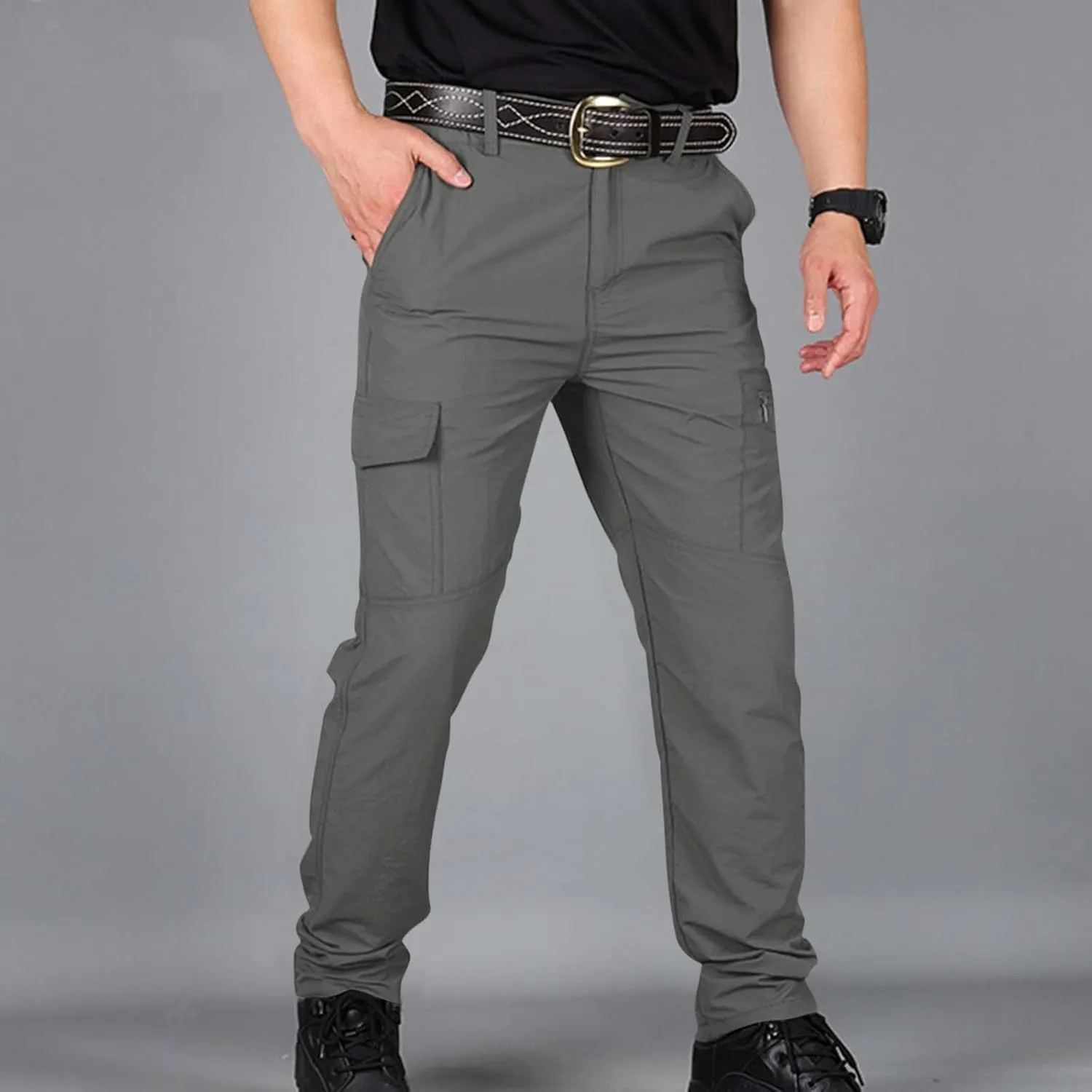 Mencomfy Cargo Pants, Pants for Men Relaxed Fit Waterproof Ripstop Tactic Outdoor Hiking Work Stretch Trousers