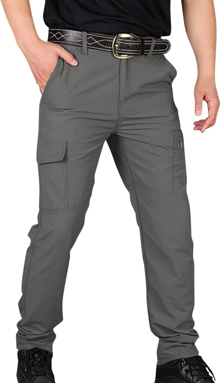 Mencomfy Cargo Pants, Pants for Men Relaxed Fit Waterproof Ripstop Tactic Outdoor Hiking Work Stretch Trousers