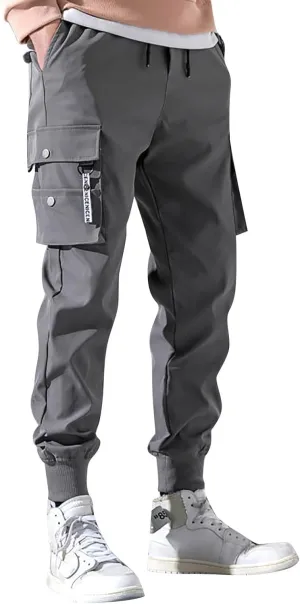 Men's Cargo Pants Lightweight Pants, Relaxed Fit Stretch Joggers, Hiking Travel Casual Work Gym with Pockets