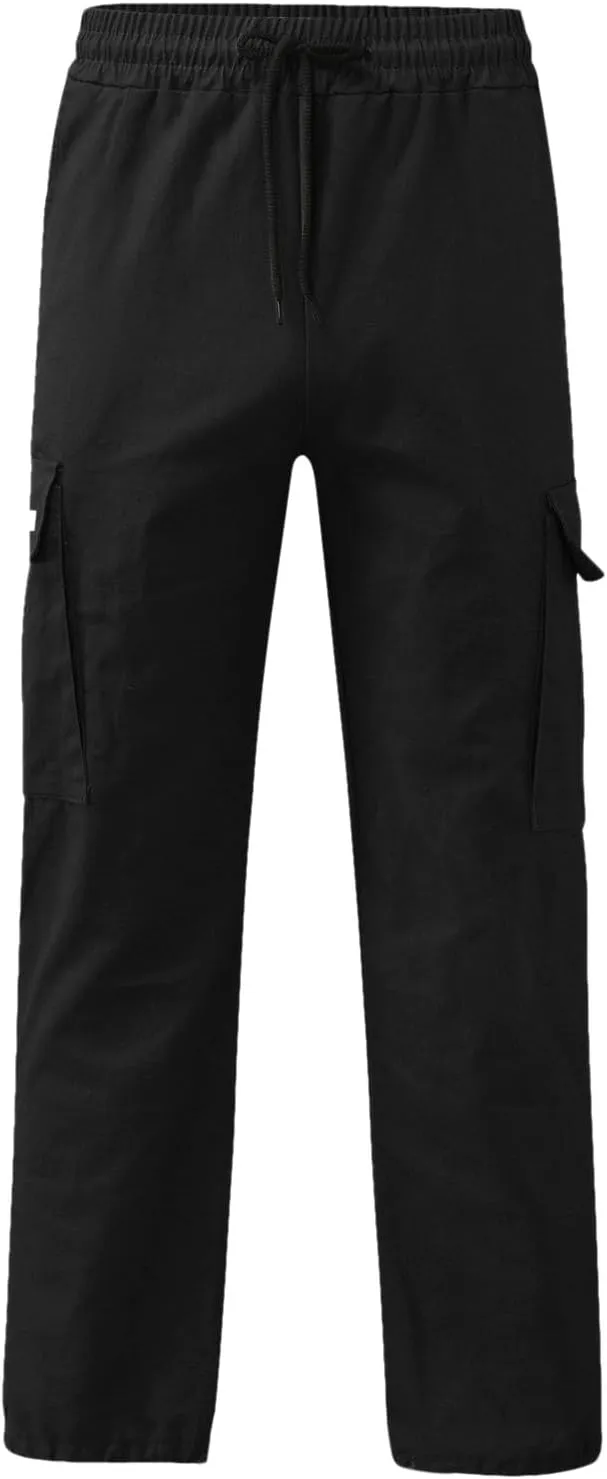 Mens Cargo Pants with Pockets Baggy Open Bottom Relaxed Fit Sweatpants Lightweight Plus Size Comfy Hiking Athletic Trousers