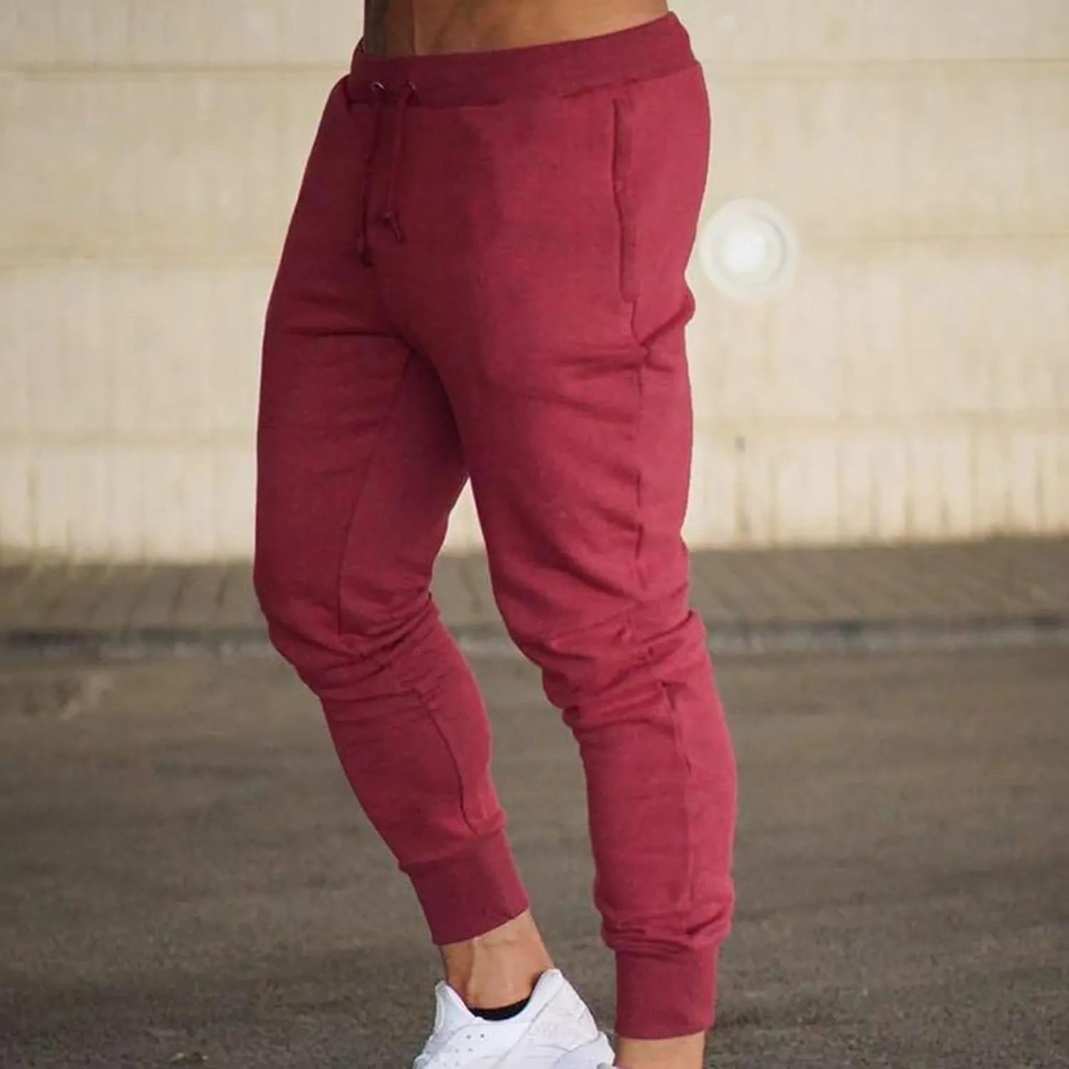 Men's Cargo Sweatpants Workout Trousers Elastic Waist Outdoor Pants Men's Premium Relaxed Fit Straight Leg Cargo Pant