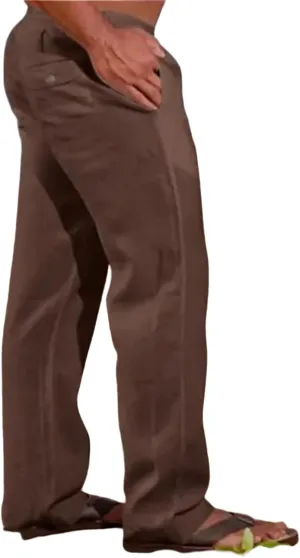Mens Cotton Linen Pants Basic Casual Relaxed Fit Yoga Beach Sport Trousers Solid Color Breathable Elastic Drawstring