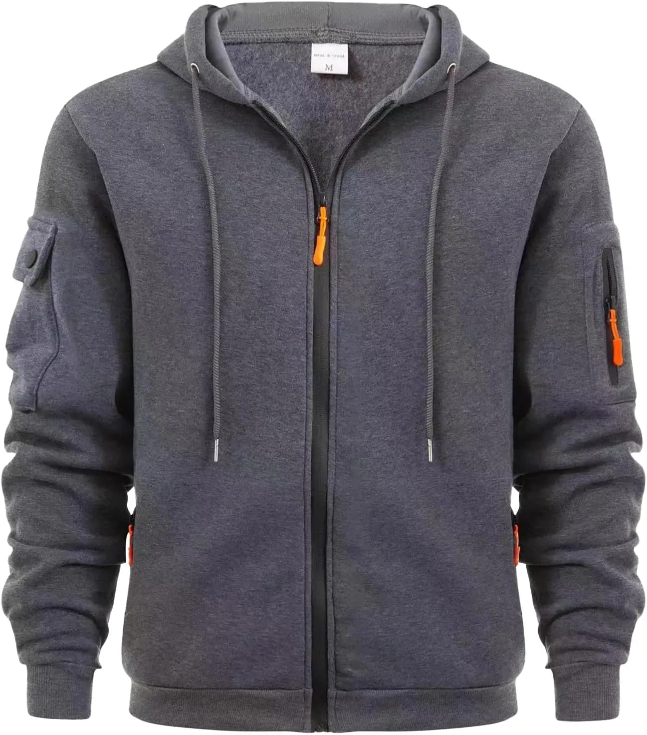 Mens Hoodies Fleece Casual Coats Autumn Classic Trendy Long Sleeve Multi Pocket Zipper Blouse Jacket Fashion Tops