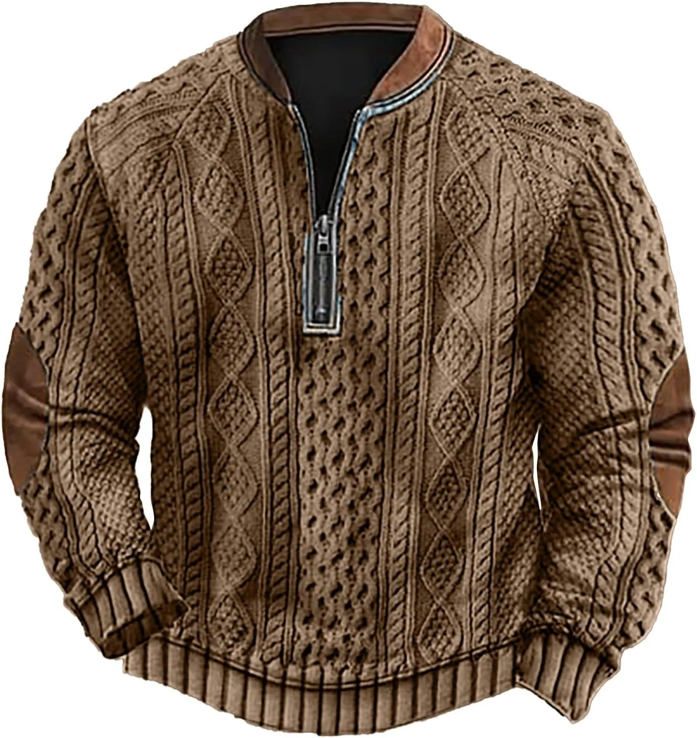 Men's Loose Fit Midweight Sweatshirt Zipper Long Sleeved Hoodie Heavyweight Full-Zip Sweatshirt Hoodie For Men