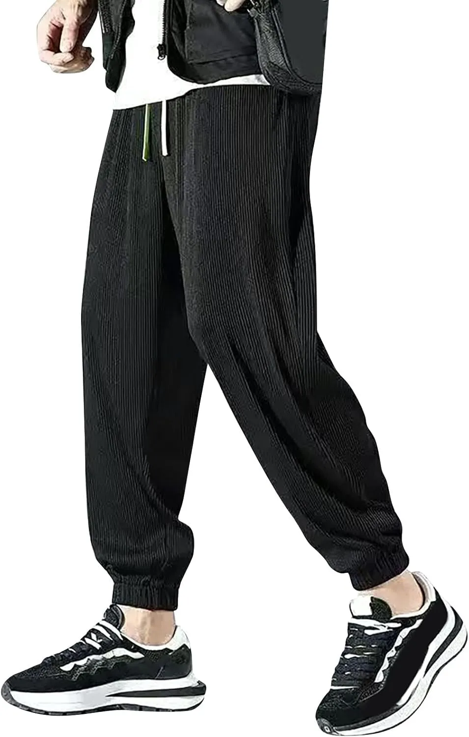 Mens Pants Casual Relaxed Fit Stretch Active Pants Loose Ice Silk Breathable Casual Comfy Pant Trousers with Pockets