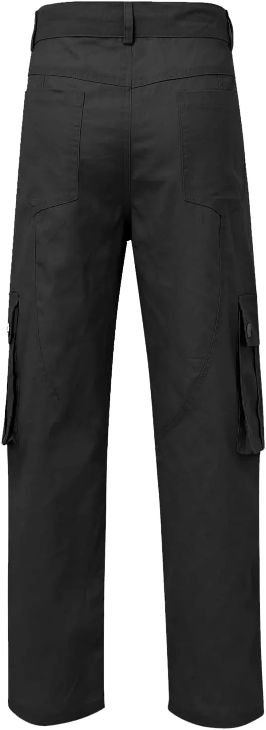Men's Slim Fit Cargo Pants Casual Pants Relaxed Fit Wide Leg Straight Overalls Trousers with Multiple Pockets