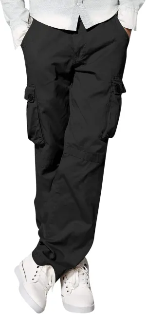 Men's Slim Fit Cargo Pants Casual Pants Relaxed Fit Wide Leg Straight Overalls Trousers with Multiple Pockets