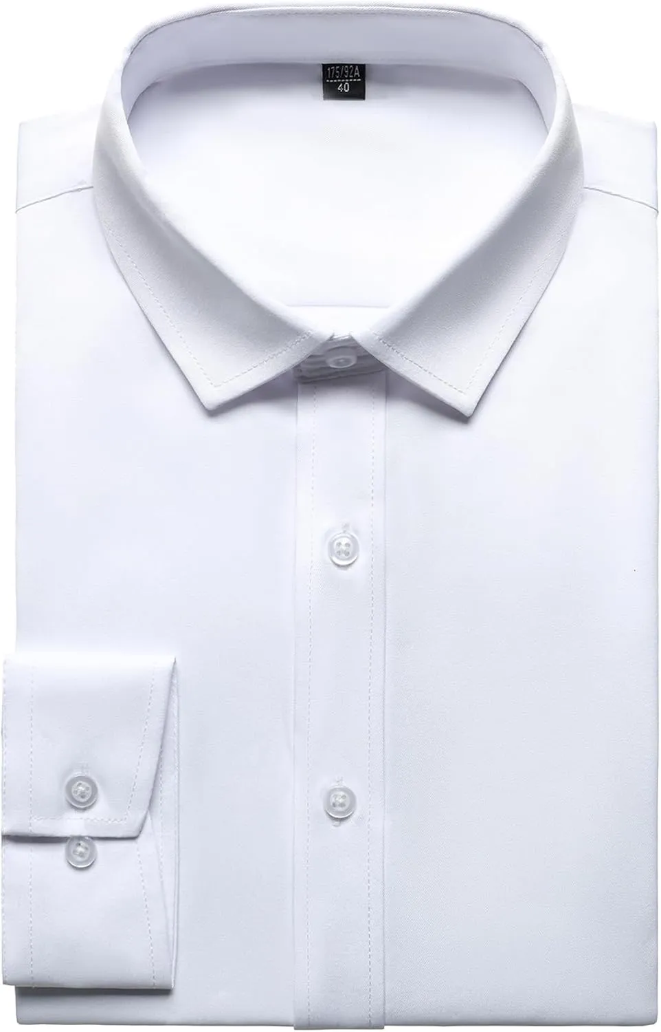 Men's Stretch Wrinkle Free Dress Shirts Formal Wedding Prom Long Sleeve Slim Fit Button Down Shirt