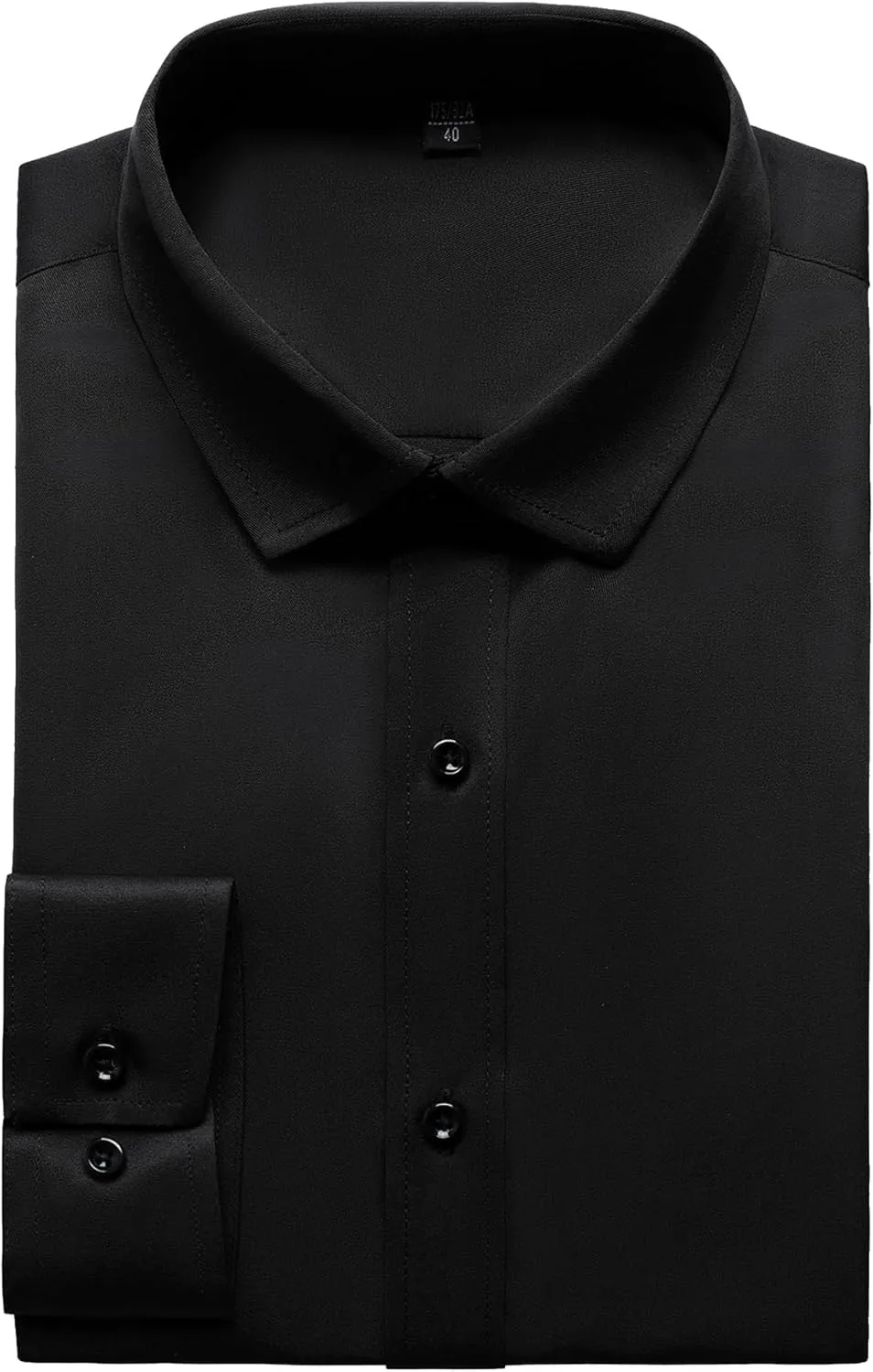 Men's Stretch Wrinkle Free Dress Shirts Formal Wedding Prom Long Sleeve Slim Fit Button Down Shirt