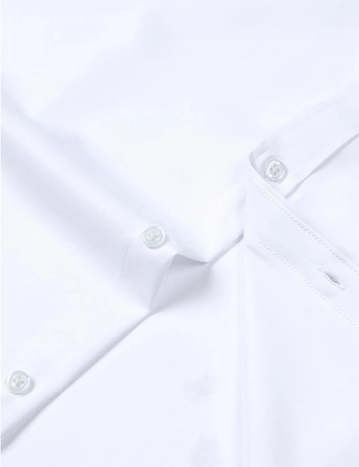 Men's Stretch Wrinkle Free Dress Shirts Formal Wedding Prom Long Sleeve Slim Fit Button Down Shirt