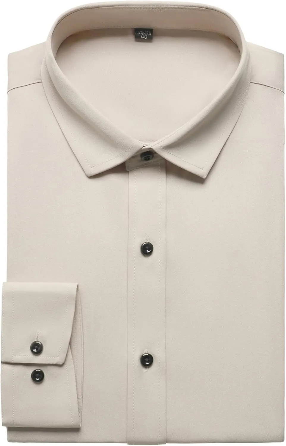 Men's Stretch Wrinkle Free Dress Shirts Formal Wedding Prom Long Sleeve Slim Fit Button Down Shirt